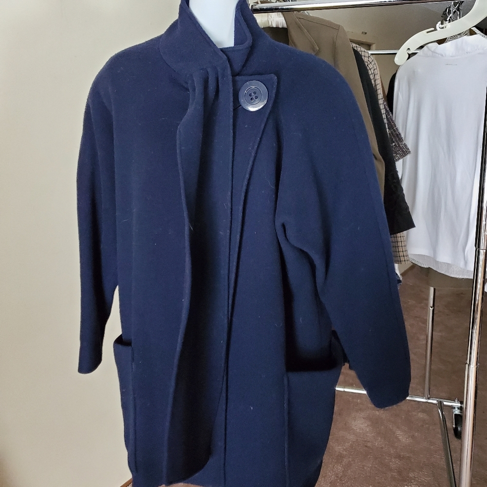 S.B.I.I. by Bitterman Navy Blue Pea Coat sz 7/8